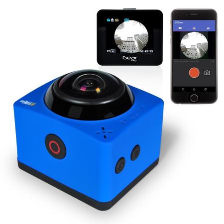PYLE Gear Pro Hype 360 Cam - 360° Degree Panorama 1080P HD Camera (Blue) GDV835BL